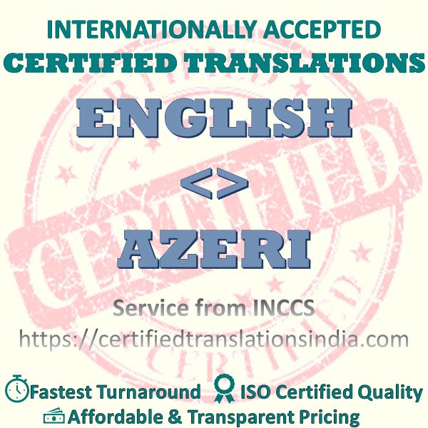 English to Azeri Diploma Certificate translation