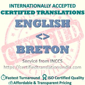 English to Breton Diploma Certificate translation