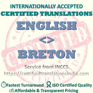 English to Breton Medical Certificate translation