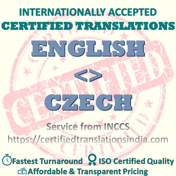 English to Czech Diploma Certificate translation