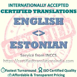 English to Estonian Dentists Certificate translation