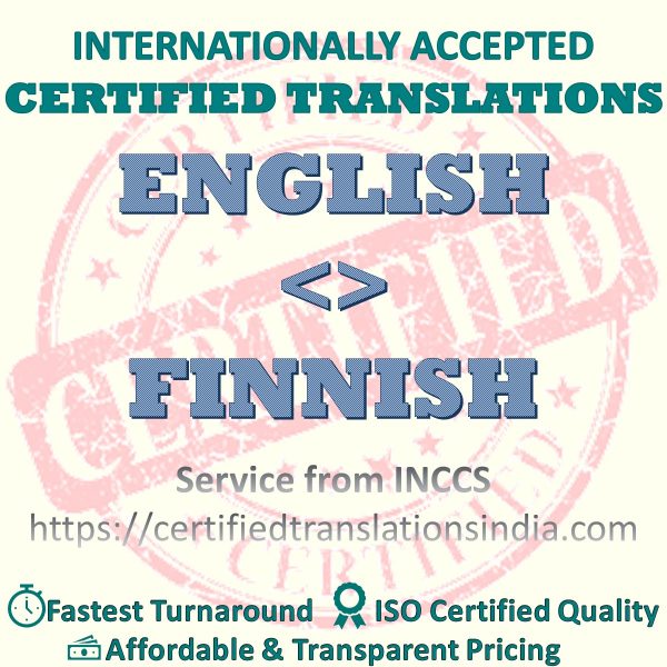 English to Finnish Divorce Certificate translation