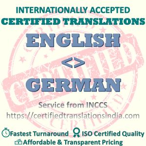 English to German Diploma Certificate translation