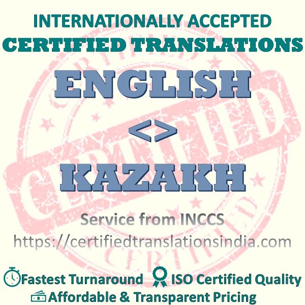 English to Kazakh Diploma Certificate translation