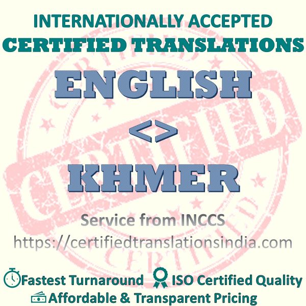 English to Khmer Diploma Certificate translation