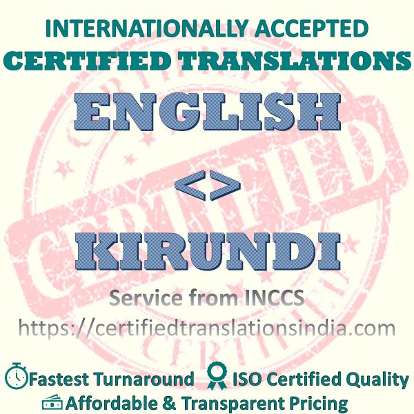 English to Kirundi Diploma Marksheet translation