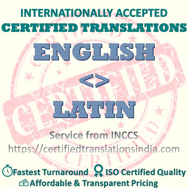 English to Latin Diploma Certificate translation