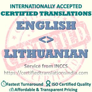 English to Lithuanian Diploma Certificate translation