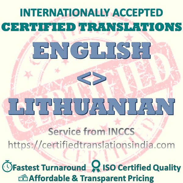 English to Lithuanian Diploma Marksheet translation