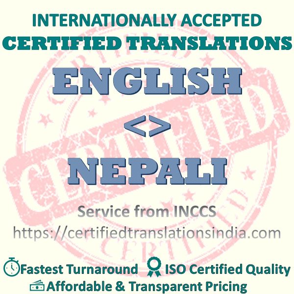 English to Nepali Transcript Certificate translation
