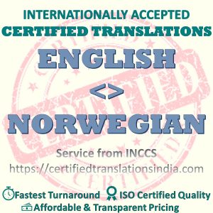 English to Norwegian Diploma Certificate translation