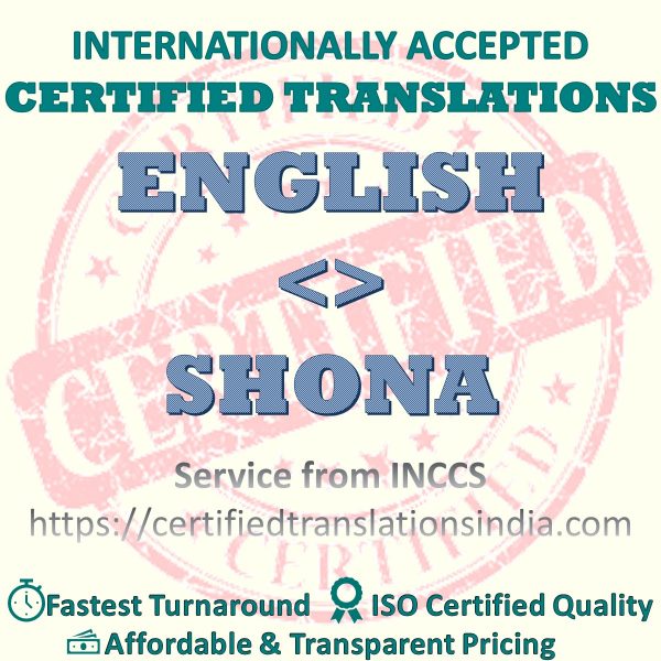 English to Shona Dentists Certificate translation