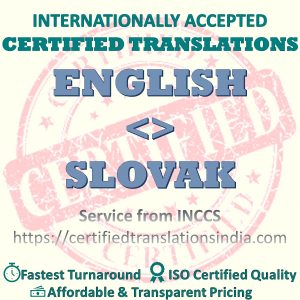 English to Slovak Dentists Certificate translation