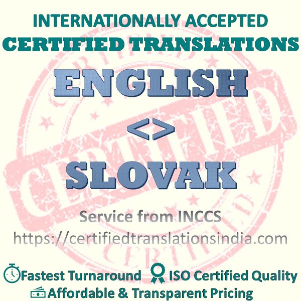 English to Slovak Bonafide Certificate translation