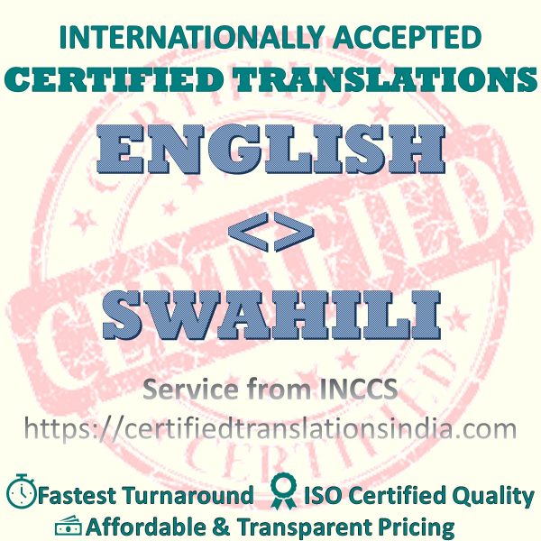 English to Swahili Dentists Certificate translation