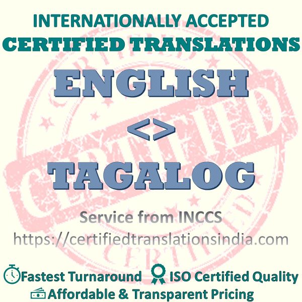 English to Tagalog Marriage Certificate translation