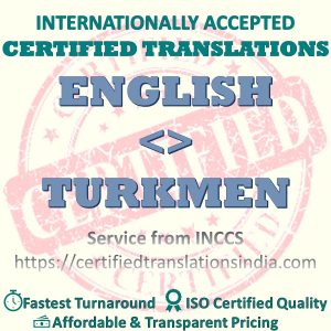 English to Turkmen Medical Certificate translation