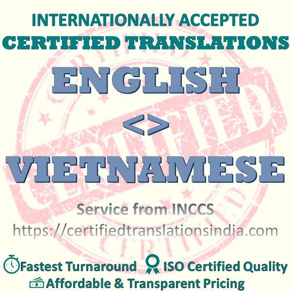 English to Vietnamese Diploma Marksheet translation