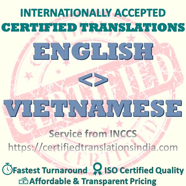 English to Vietnamese Birth Certificate Certified Translation Certified