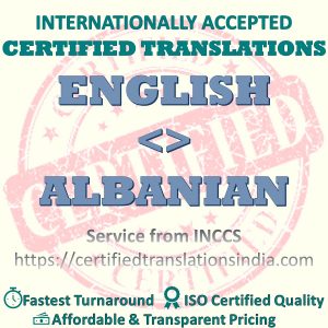 English to Albanian Trade Certificate translation